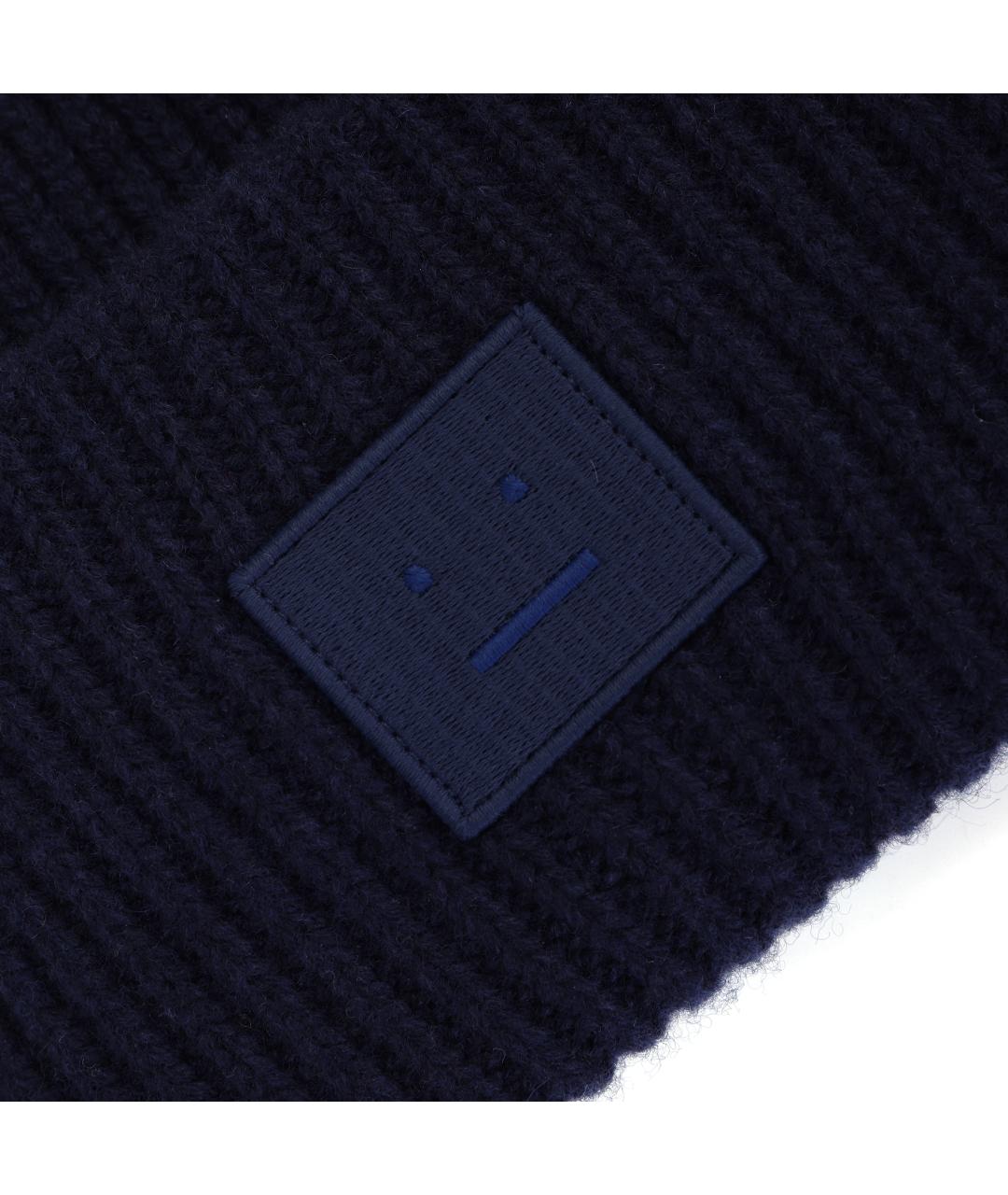 ACNE STUDIOS Темно-синяя шерстяная шапка, фото 4