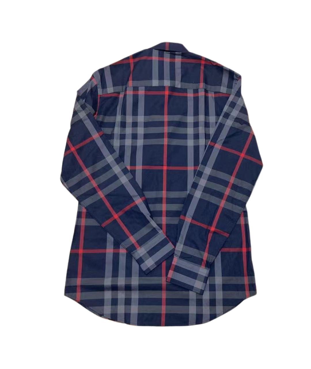 BURBERRY Темно-синяя хлопковая кэжуал рубашка, фото 2