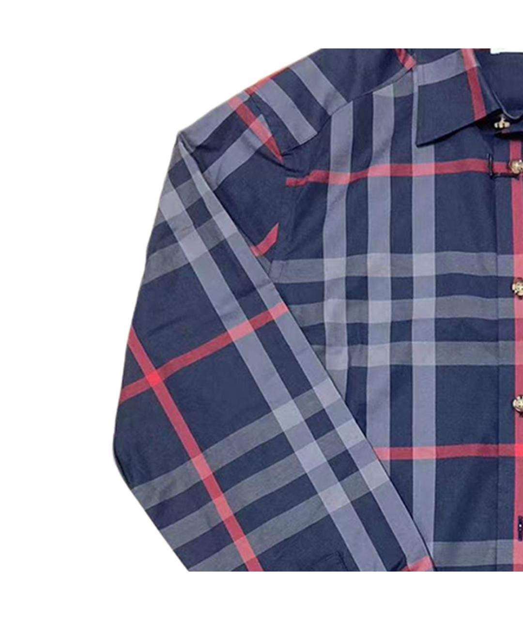 BURBERRY Темно-синяя хлопковая кэжуал рубашка, фото 5