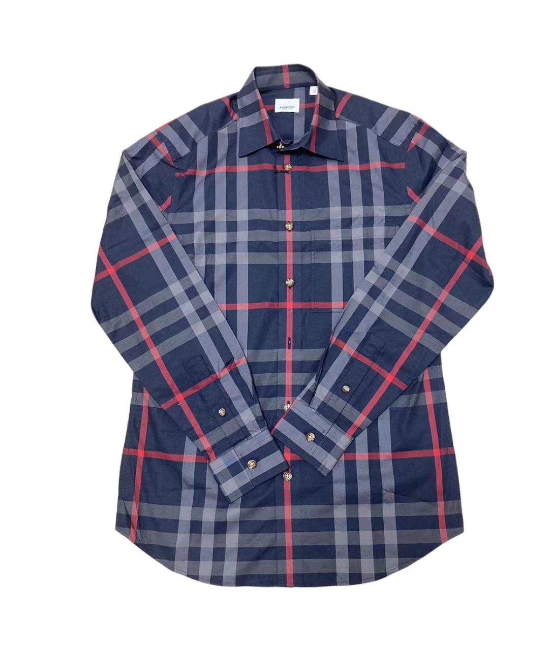 BURBERRY Темно-синяя хлопковая кэжуал рубашка, фото 1