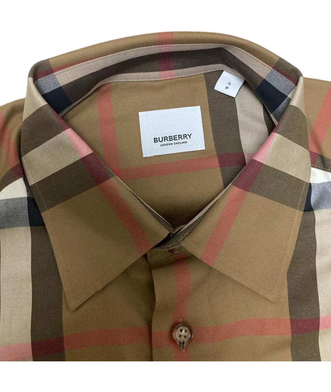 BURBERRY Коричневая хлопковая кэжуал рубашка, фото 3