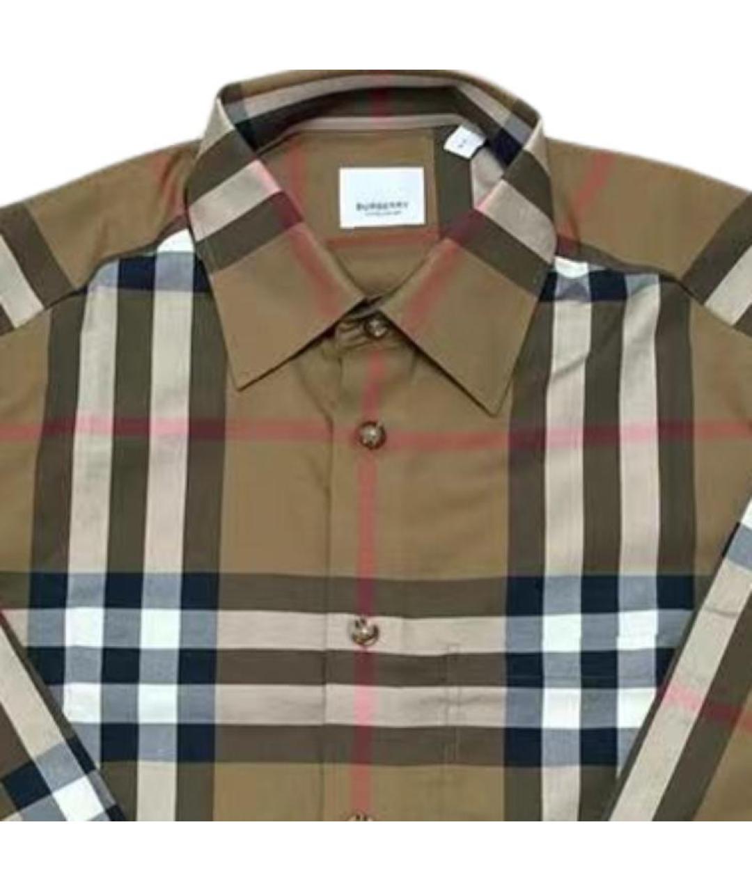 BURBERRY Коричневая хлопковая кэжуал рубашка, фото 6