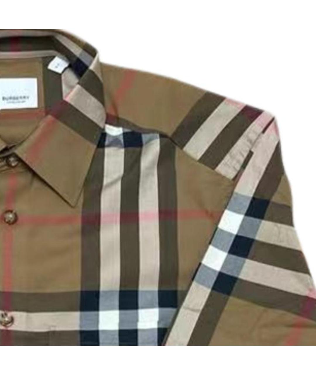 BURBERRY Коричневая хлопковая кэжуал рубашка, фото 5