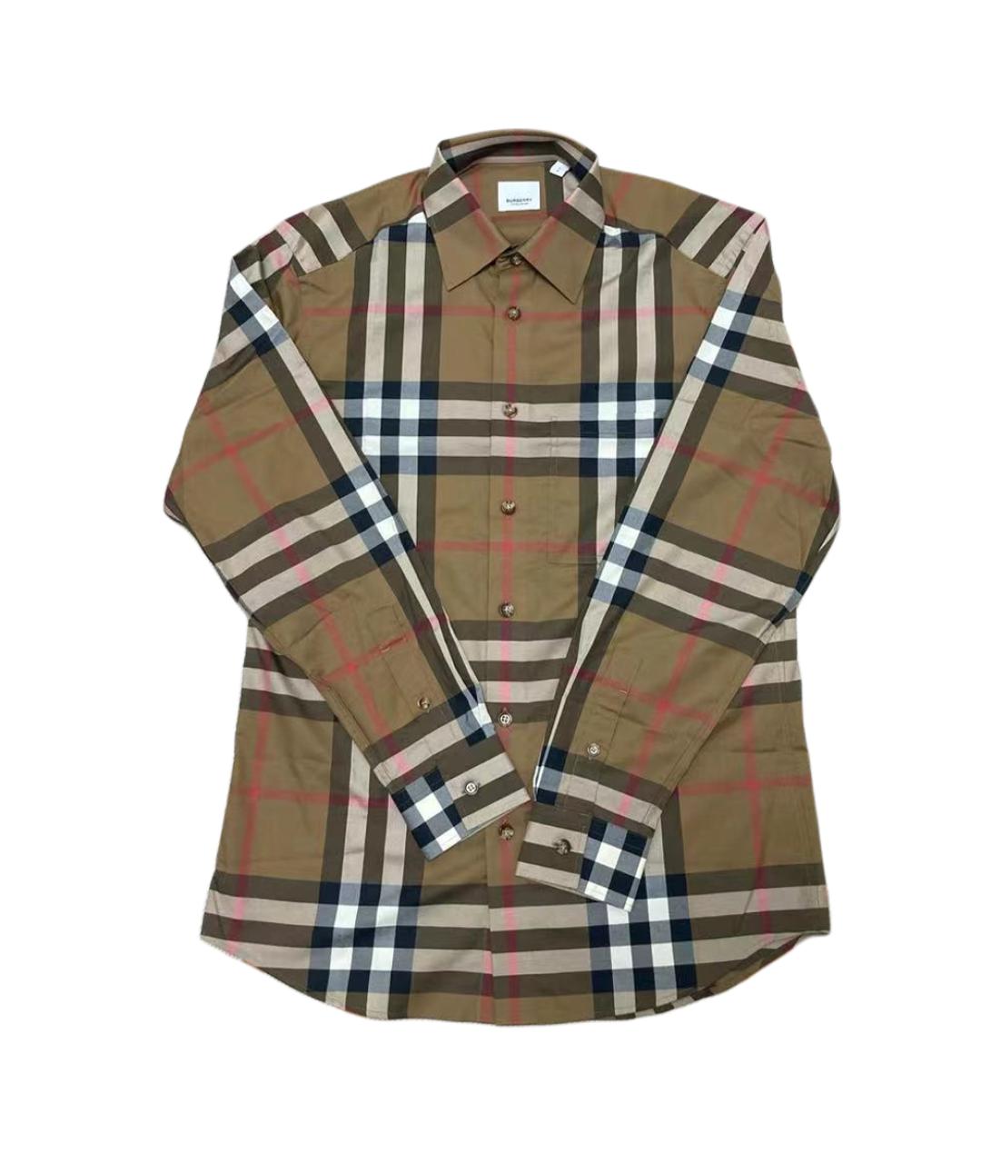 BURBERRY Коричневая хлопковая кэжуал рубашка, фото 1