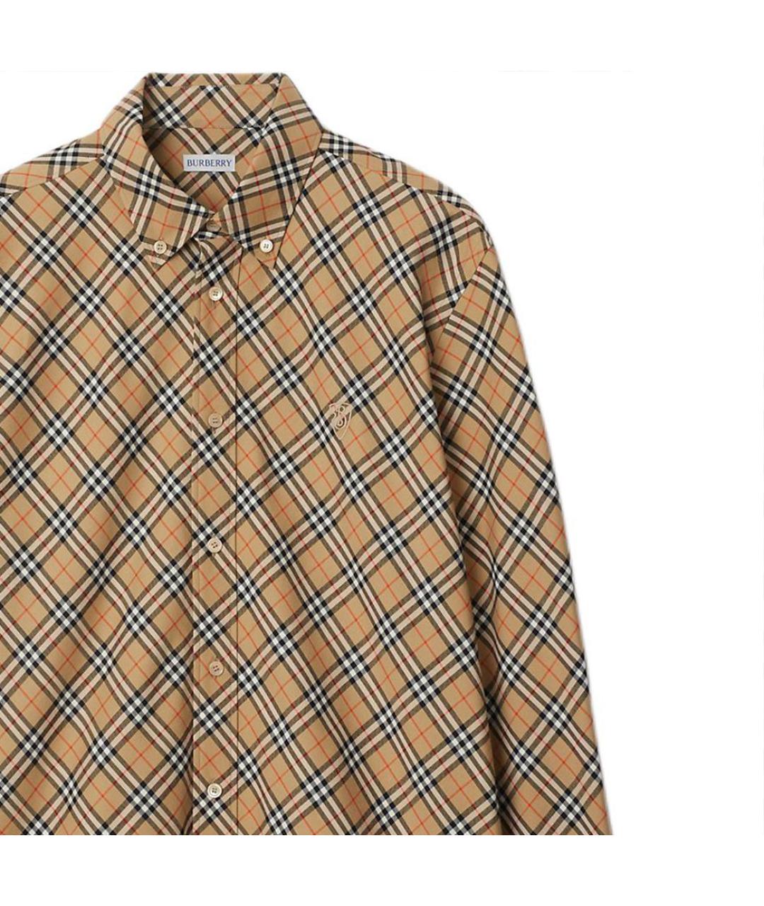 BURBERRY Бежевая хлопковая кэжуал рубашка, фото 6