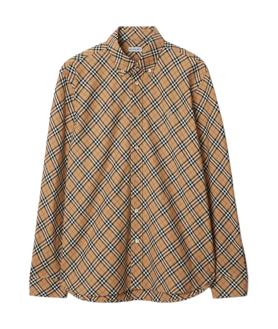 BURBERRY Бежевая хлопковая кэжуал рубашка, фото 1