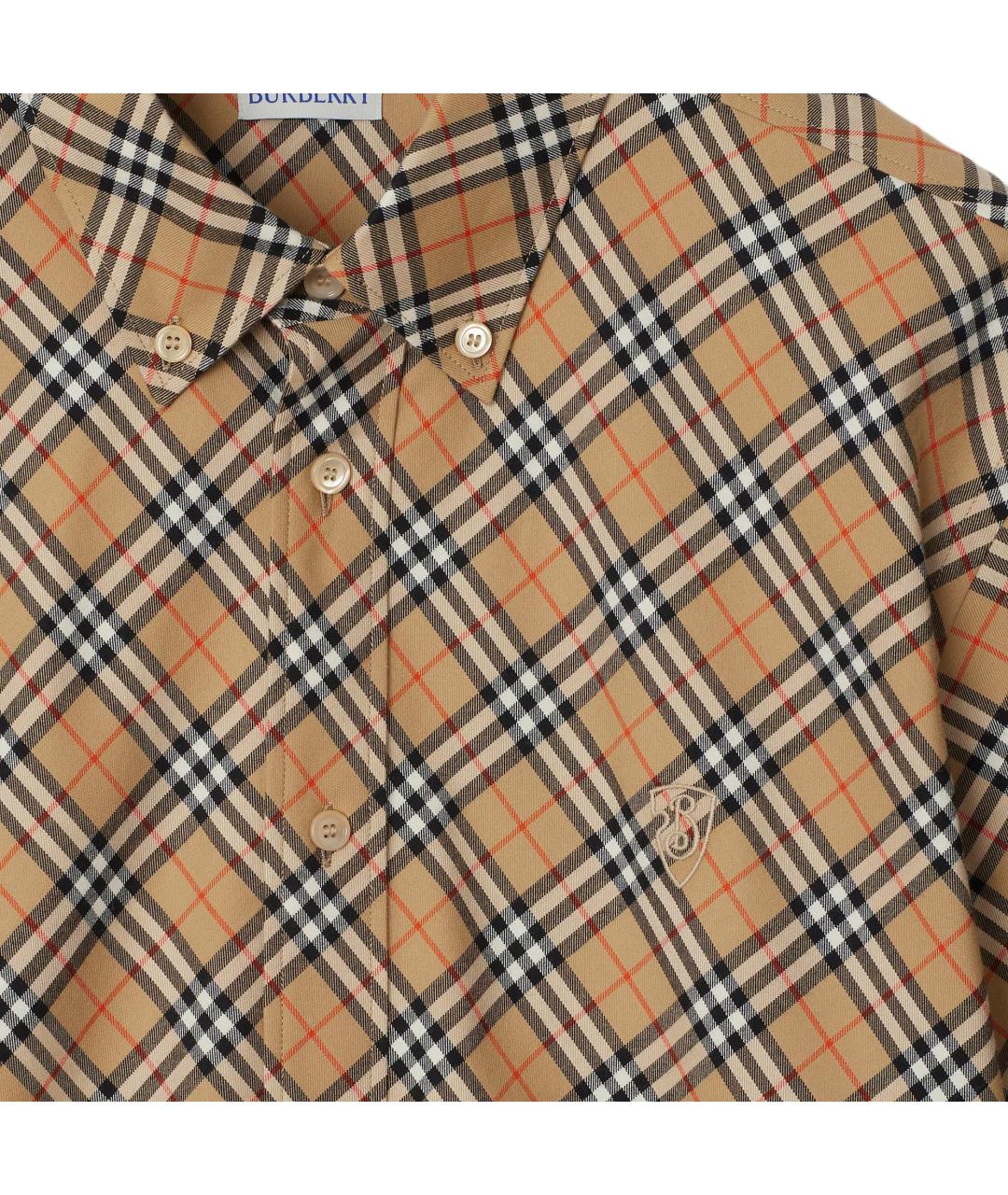 BURBERRY Бежевая хлопковая кэжуал рубашка, фото 5