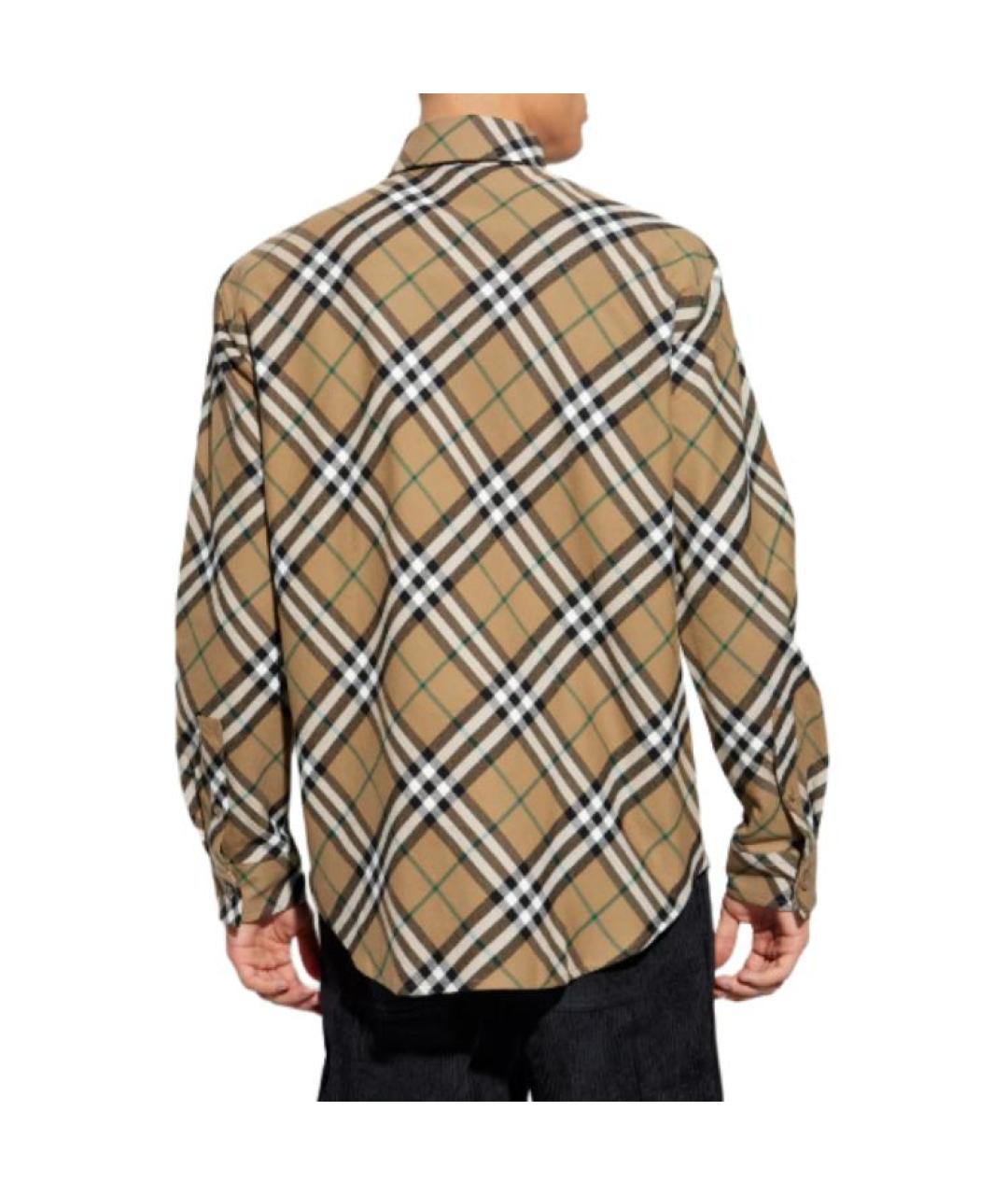 BURBERRY Коричневая хлопковая классическая рубашка, фото 2