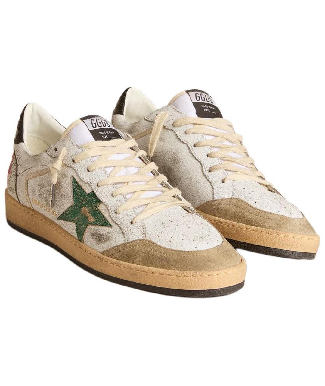 GOLDEN GOOSE DELUXE BRAND Белые кожаные низкие кроссовки / кеды, фото 3