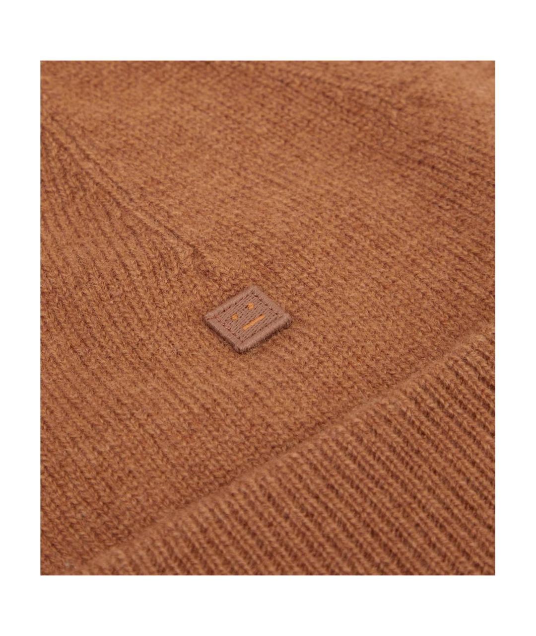 ACNE STUDIOS Коричневая шерстяная шапка, фото 3