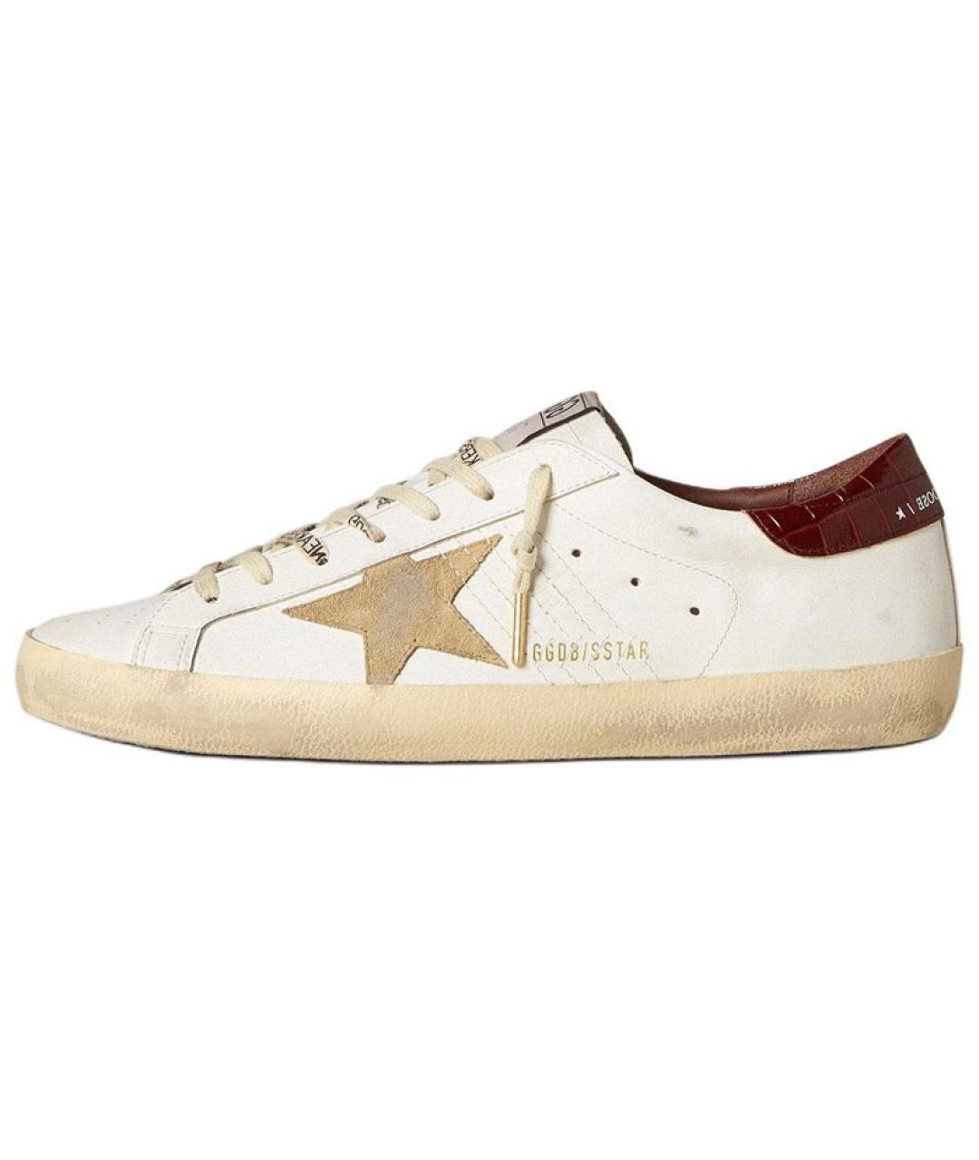GOLDEN GOOSE Белые кожаные низкие кроссовки / кеды, фото 2