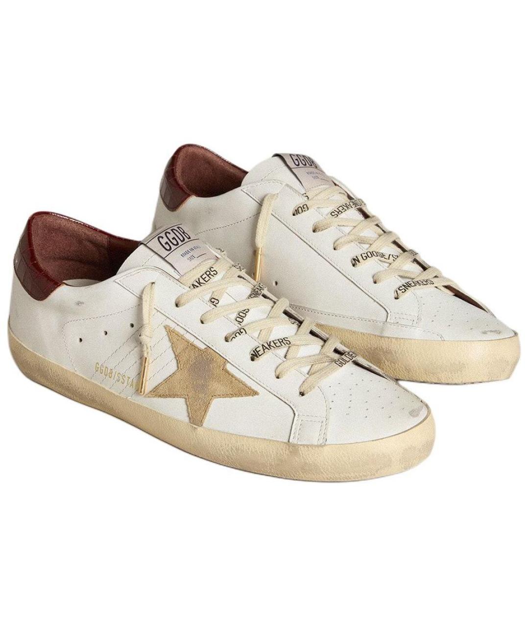 GOLDEN GOOSE Белые кожаные низкие кроссовки / кеды, фото 3