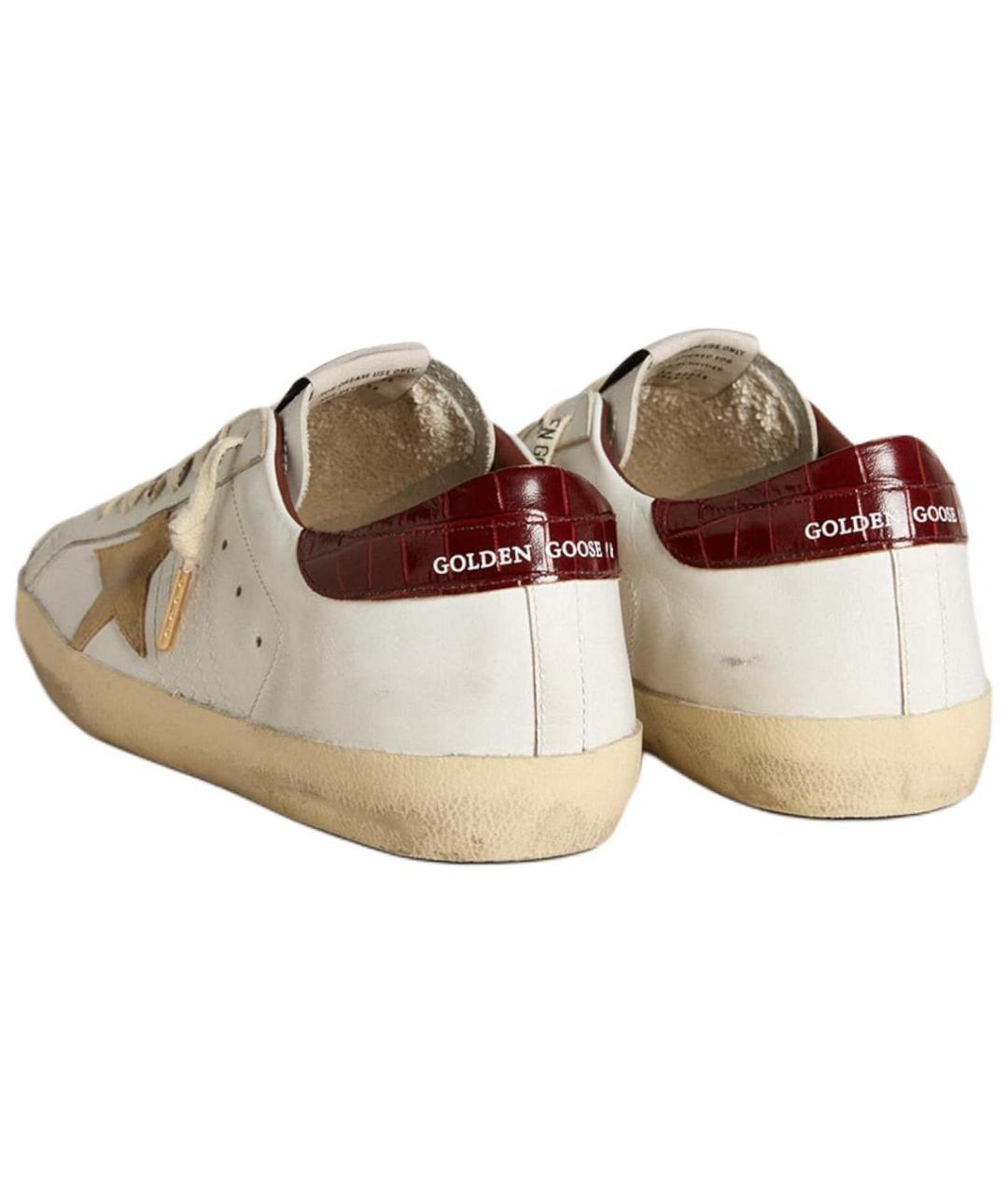 GOLDEN GOOSE Белые кожаные низкие кроссовки / кеды, фото 4