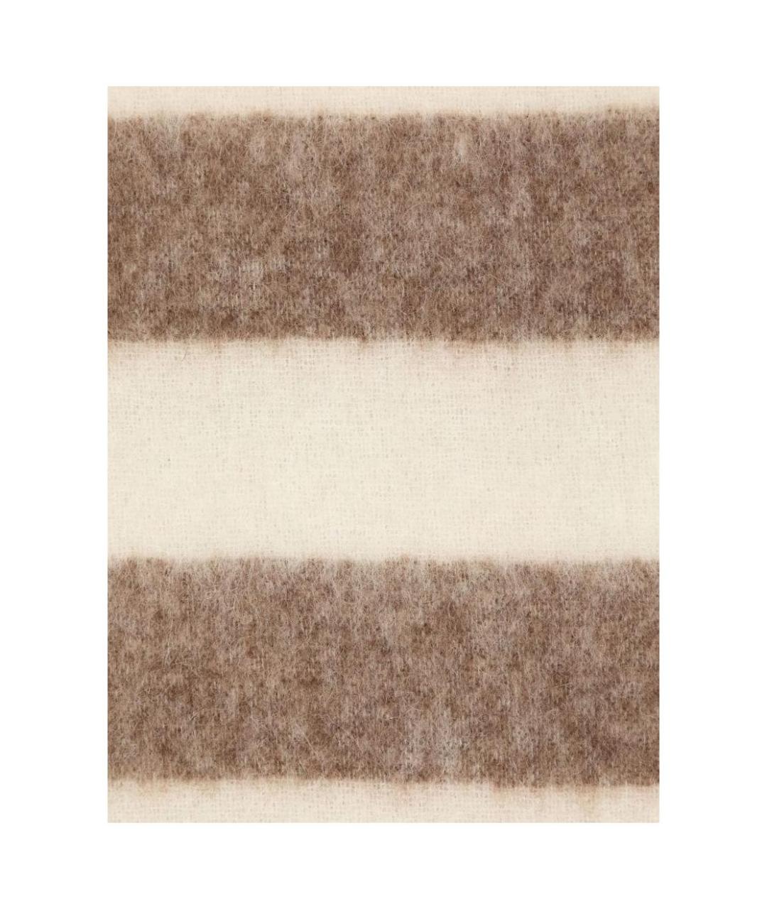 ACNE STUDIOS Коричневый шерстяной шарф, фото 3