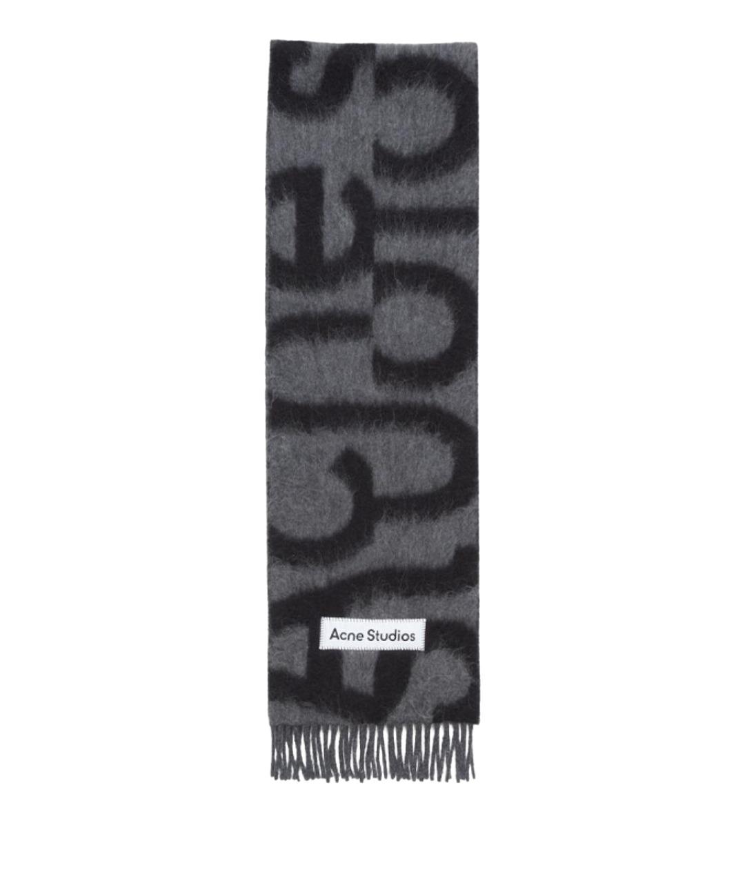 ACNE STUDIOS Серый шарф, фото 1