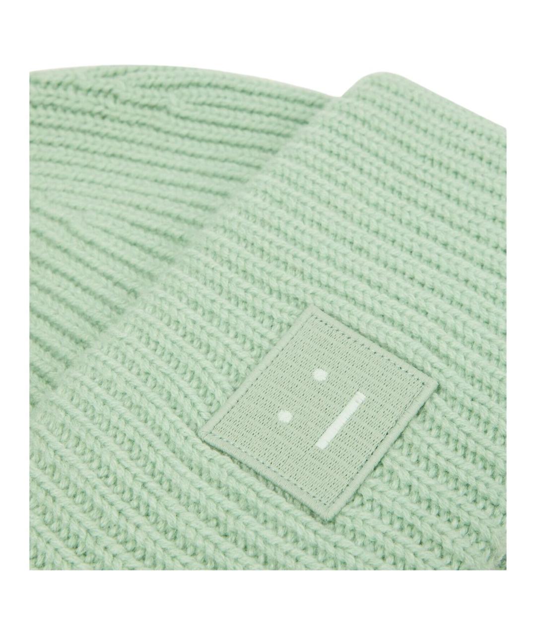 ACNE STUDIOS Зеленая шерстяная шапка, фото 3