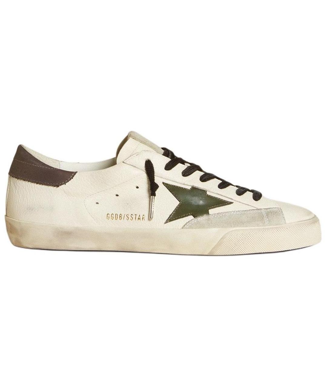 GOLDEN GOOSE DELUXE BRAND Белые кожаные низкие кроссовки / кеды, фото 1