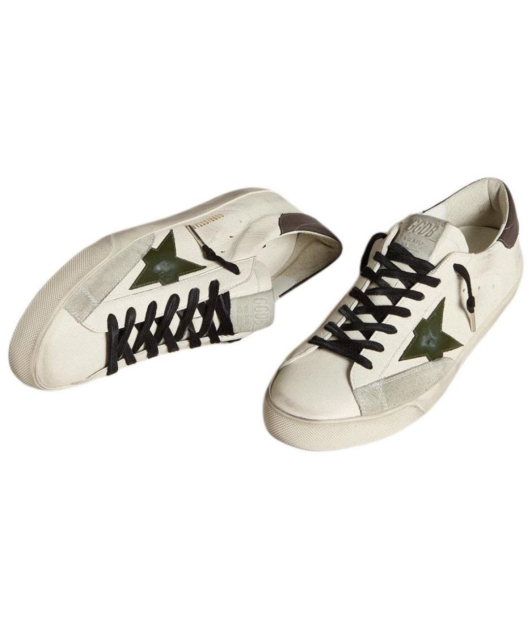 GOLDEN GOOSE DELUXE BRAND Белые кожаные низкие кроссовки / кеды, фото 4
