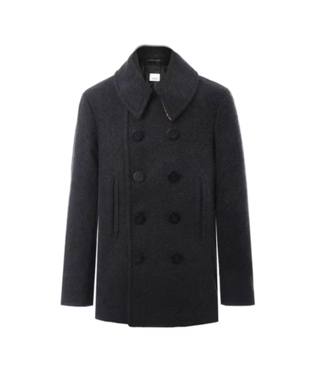 BURBERRY Черное шерстяное пальто, фото 1