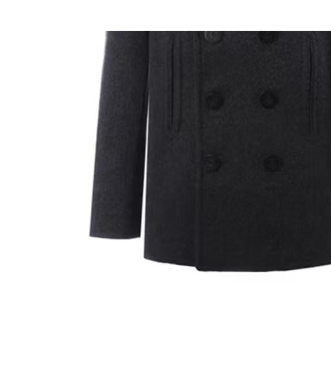 BURBERRY Черное шерстяное пальто, фото 5