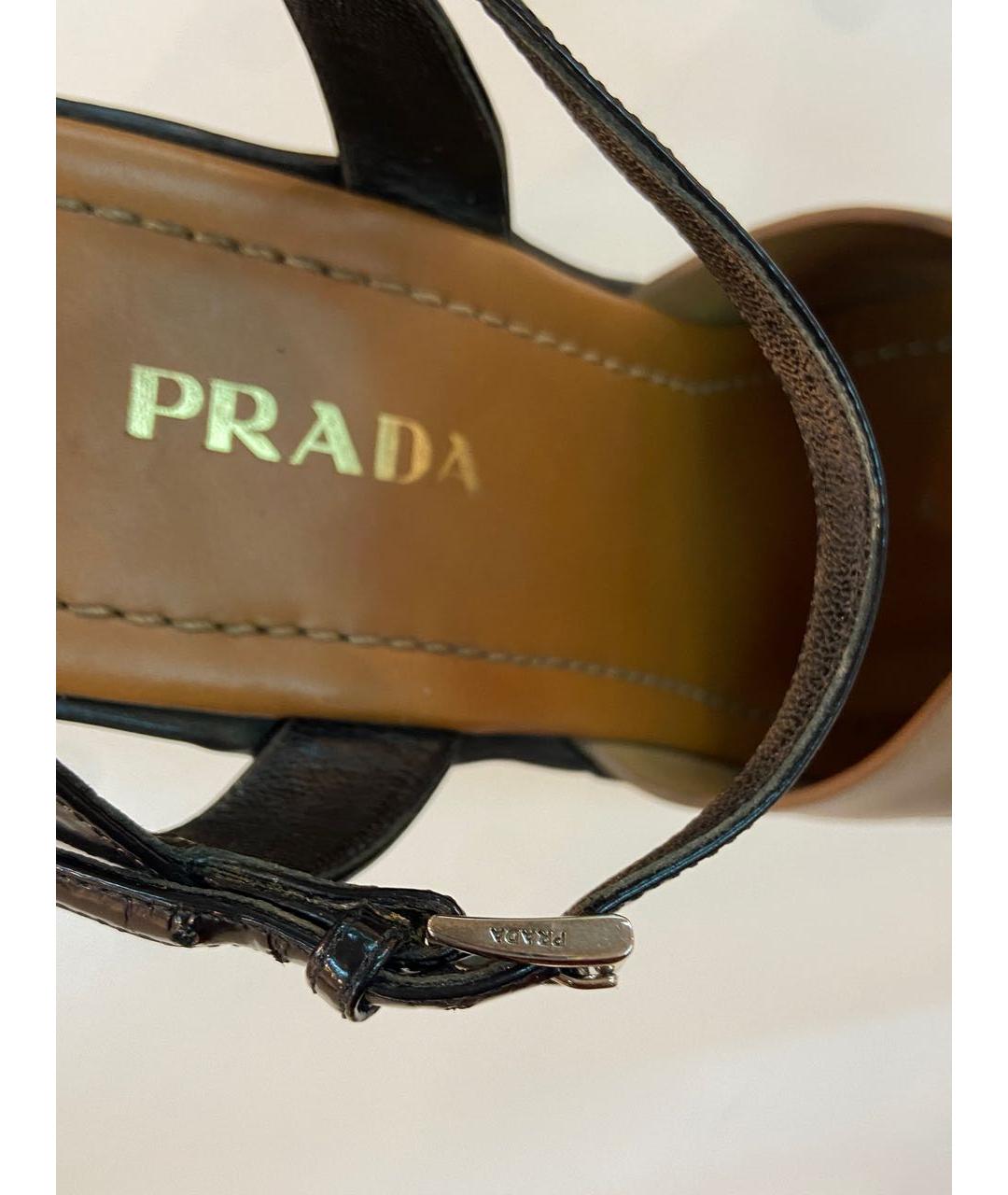 PRADA Коричневые кожаные туфли, фото 7