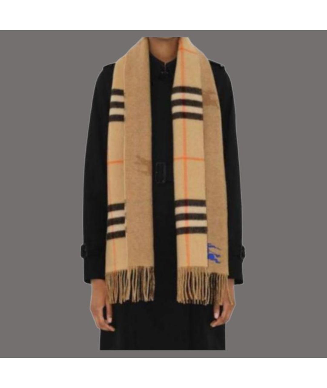 BURBERRY Бежевый кашемировый шарф, фото 3