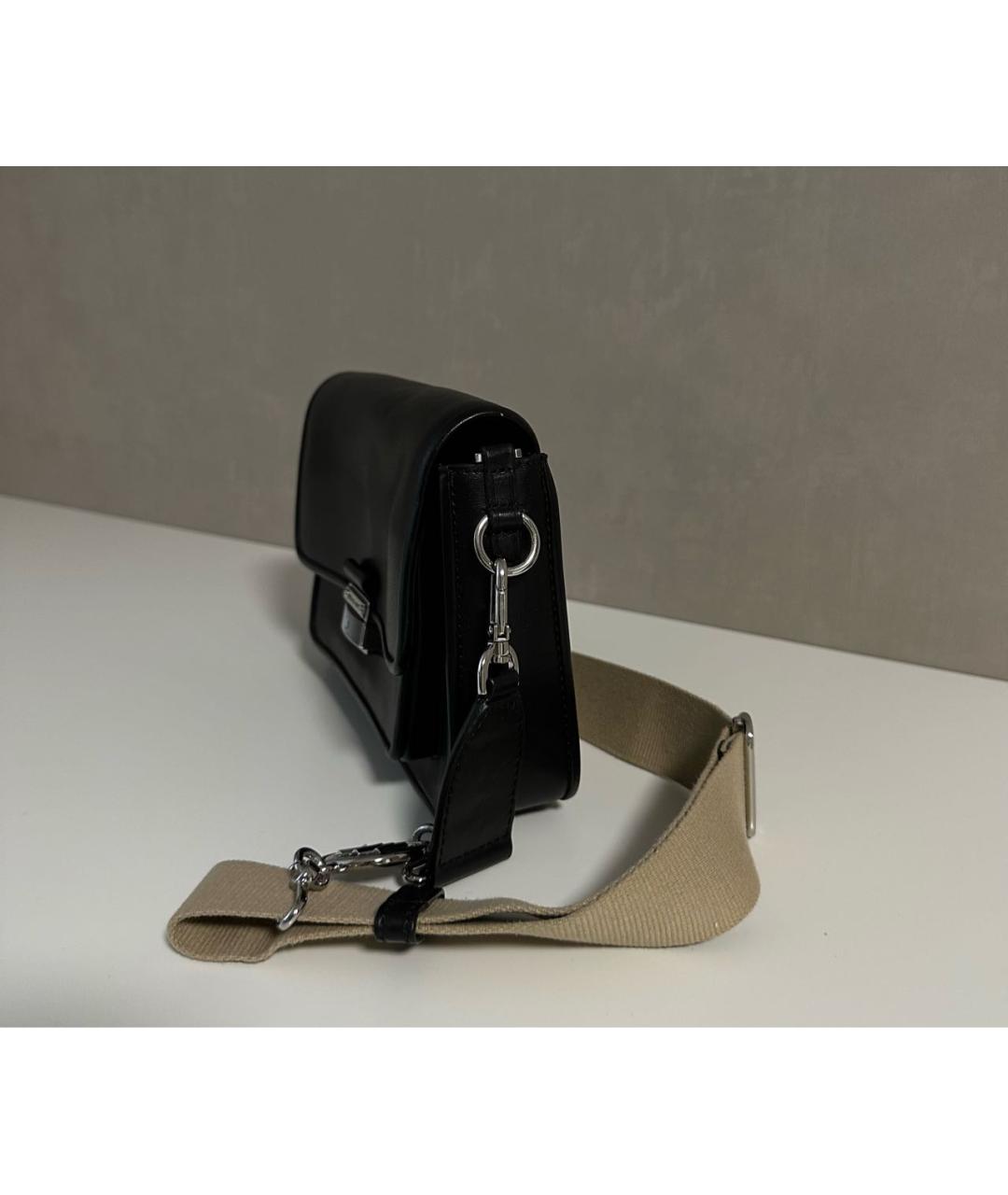 MICHAEL KORS Черная кожаная сумка через плечо, фото 2