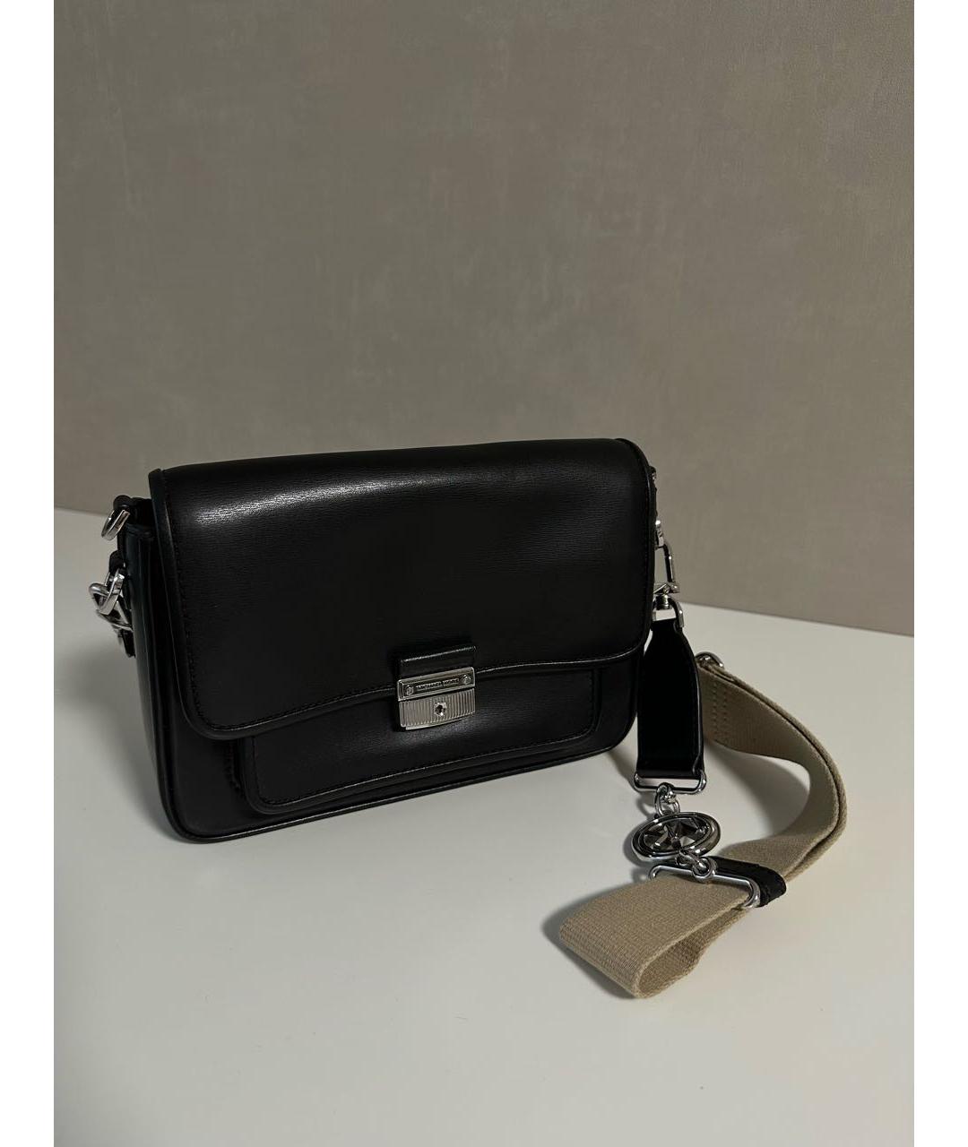 MICHAEL KORS Черная кожаная сумка через плечо, фото 5