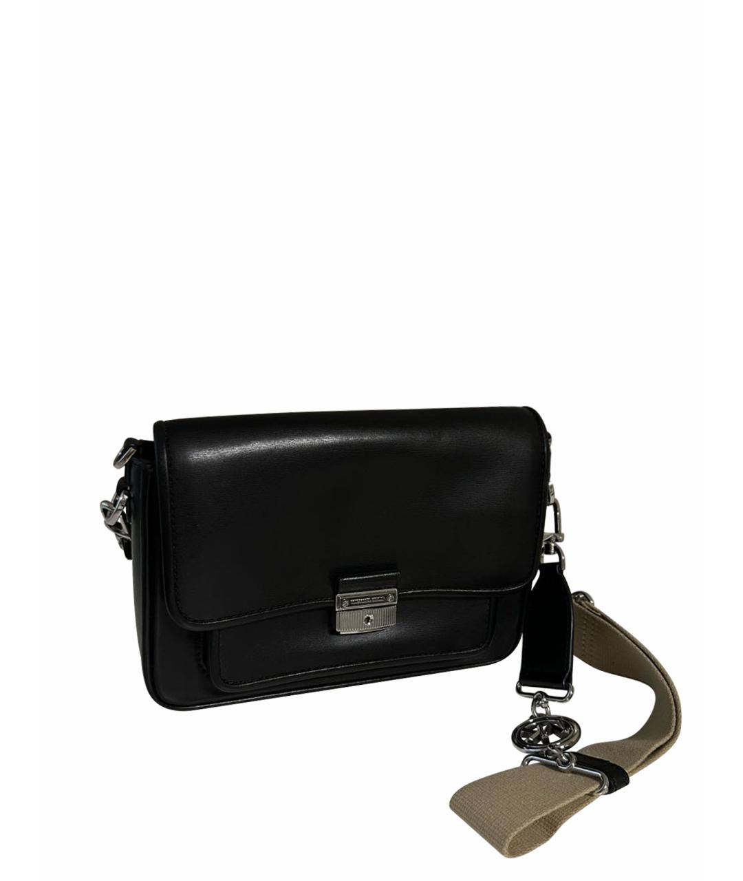 MICHAEL KORS Черная кожаная сумка через плечо, фото 1