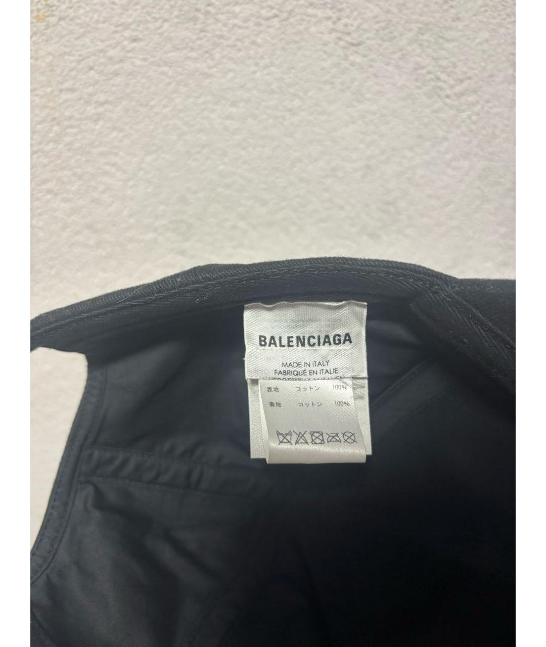 BALENCIAGA Черная хлопковая кепка, фото 3