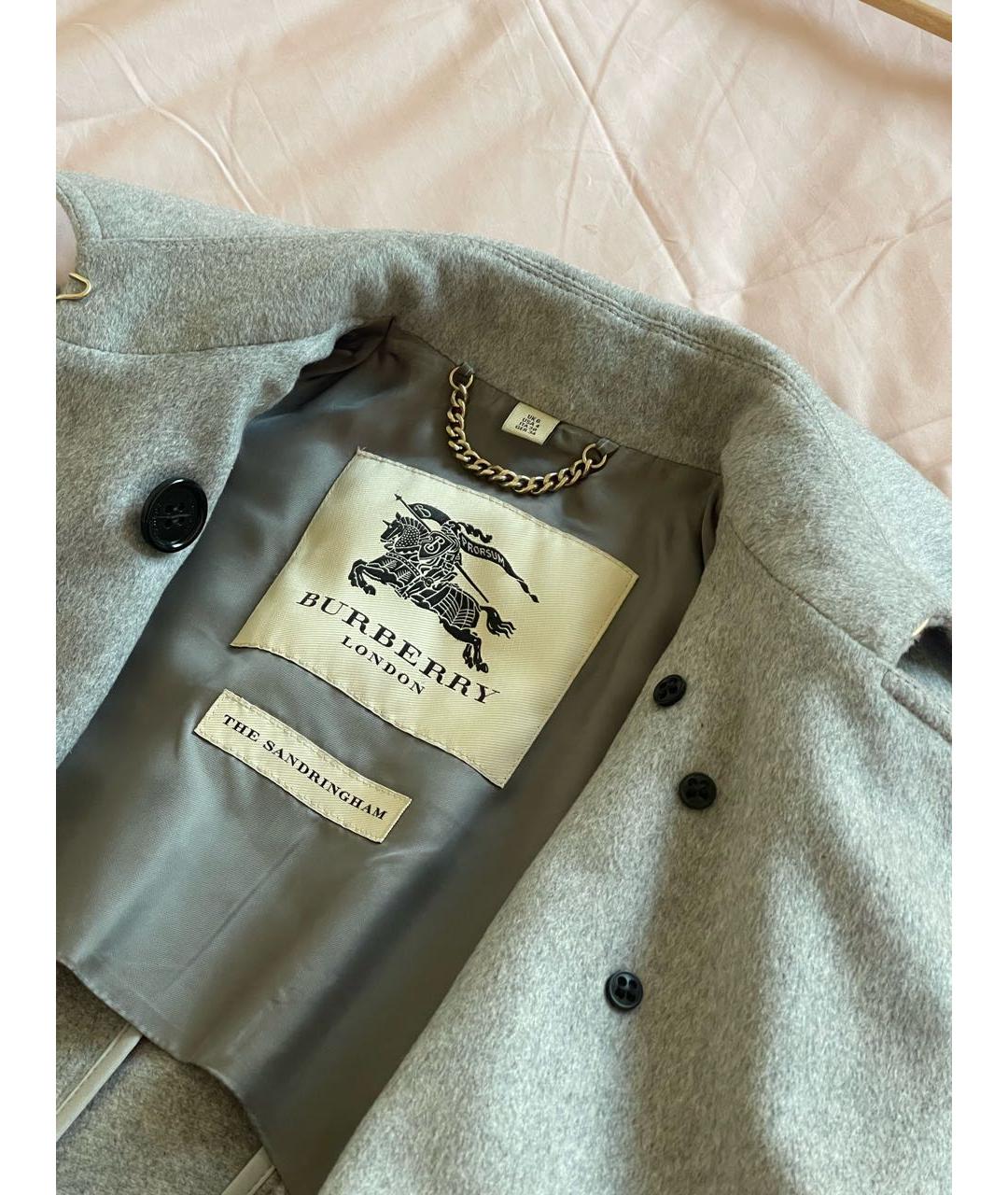 BURBERRY Серое кашемировое пальто, фото 4