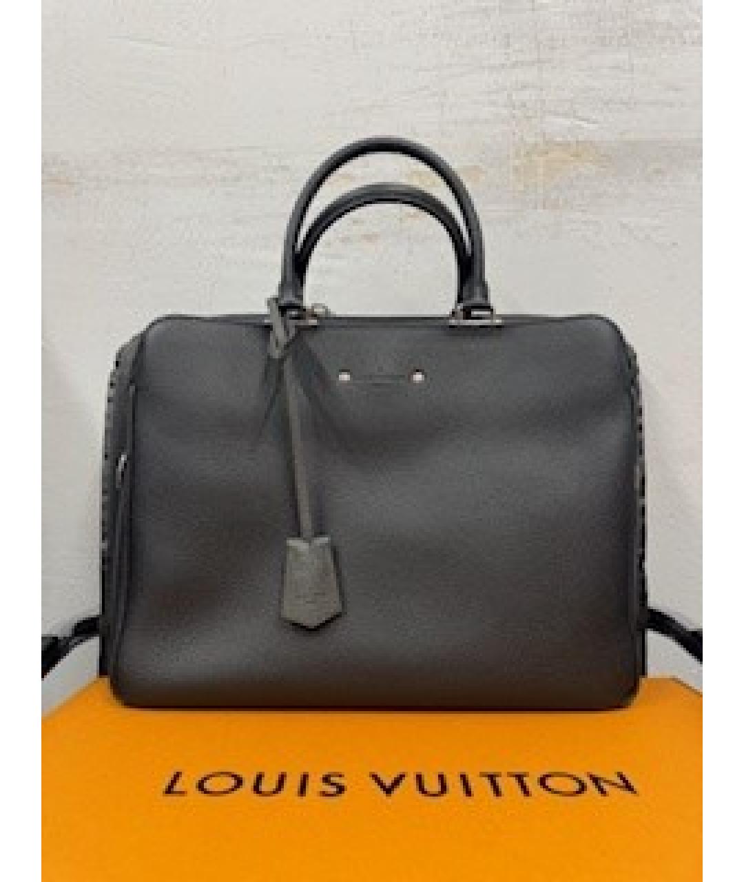 LOUIS VUITTON Черный кожаный портфель, фото 4