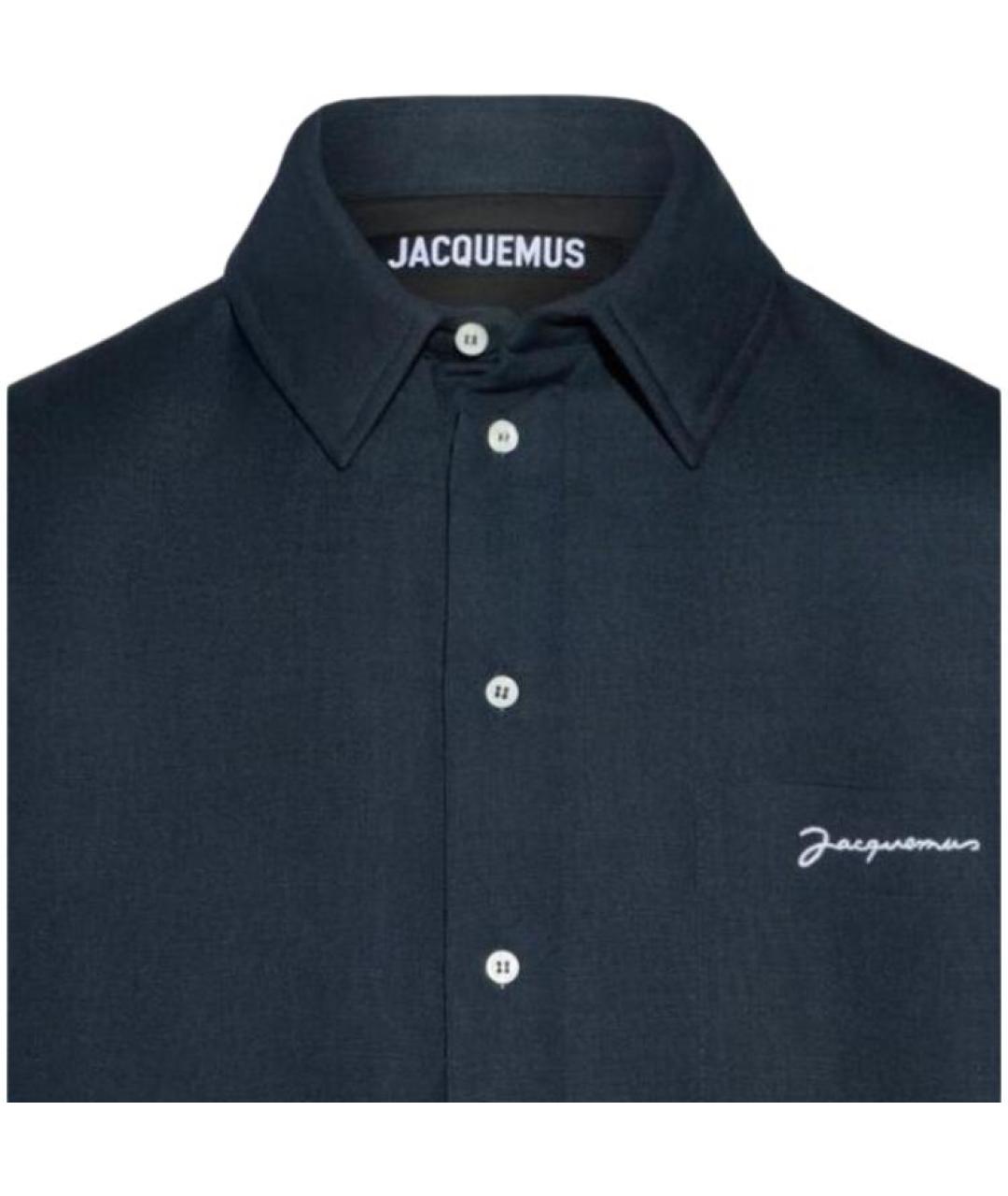 JACQUEMUS Синяя хлопковая кэжуал рубашка, фото 2
