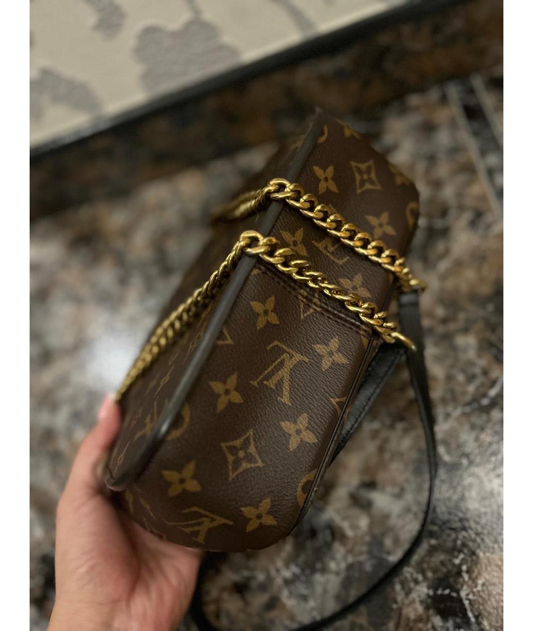 LOUIS VUITTON Коричневая кожаная сумка через плечо, фото 3