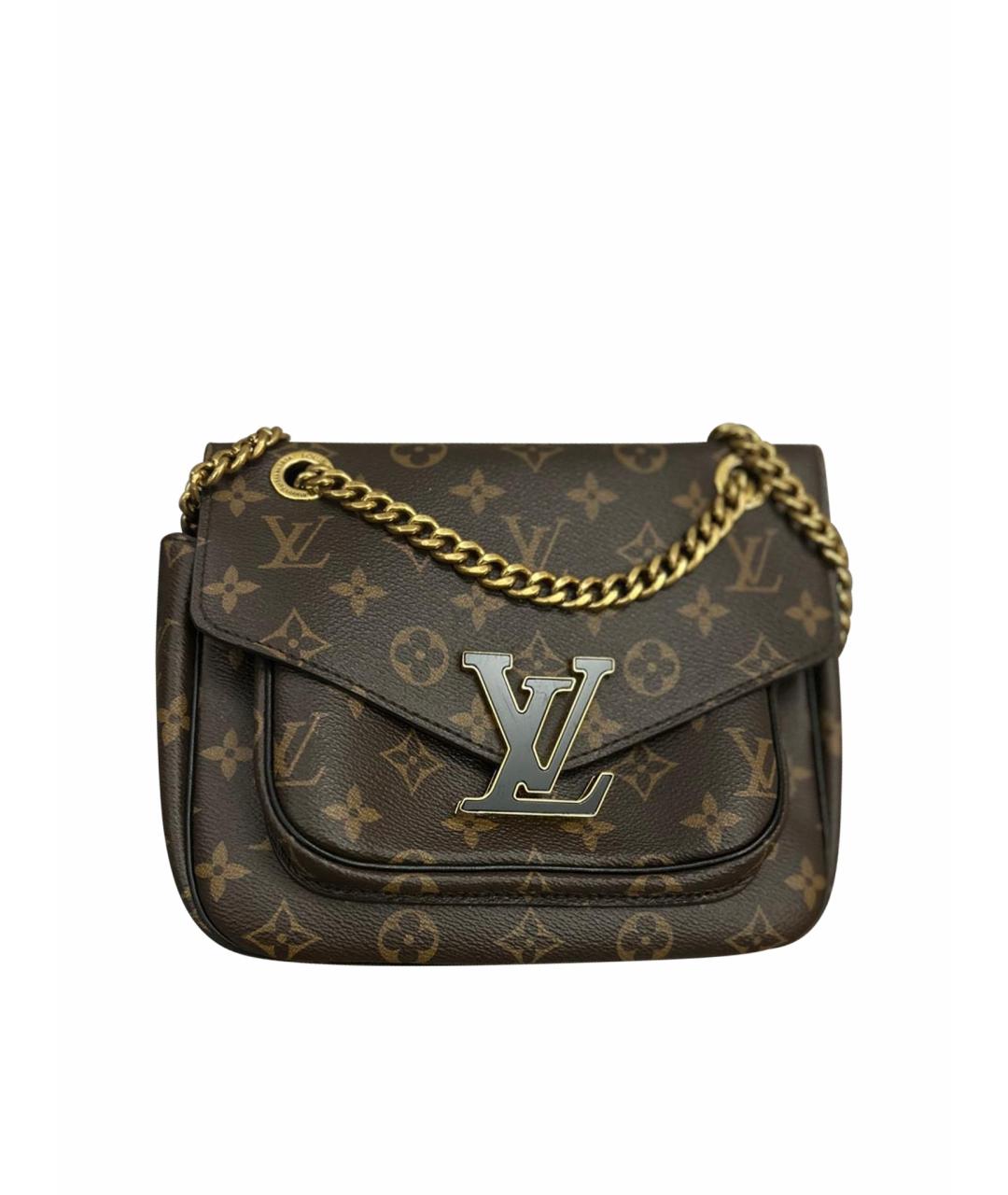 LOUIS VUITTON Коричневая кожаная сумка через плечо, фото 1