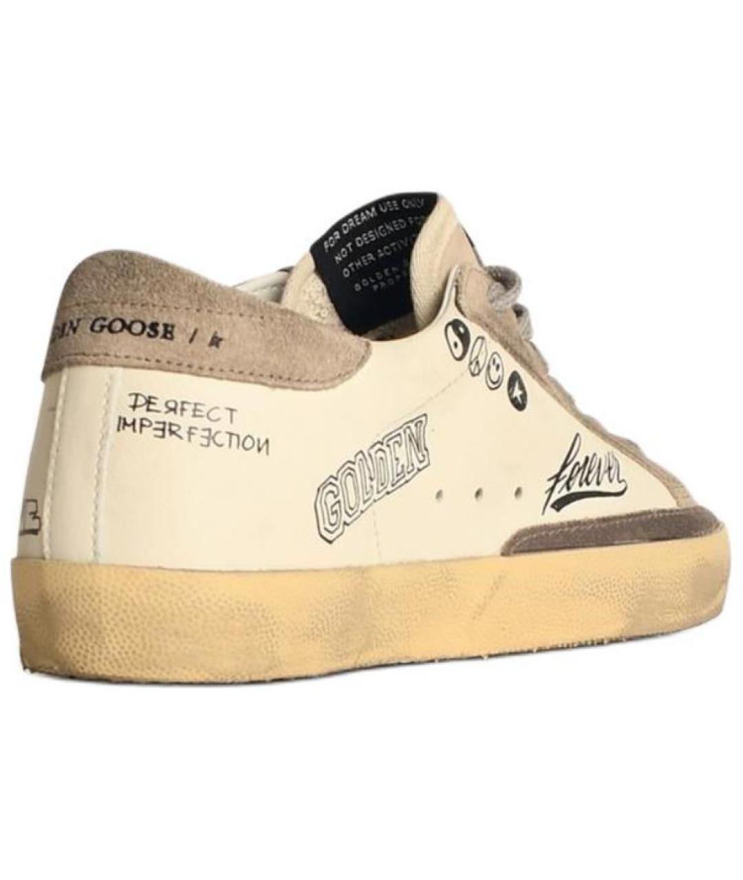 GOLDEN GOOSE DELUXE BRAND Бежевые кожаные кеды, фото 4