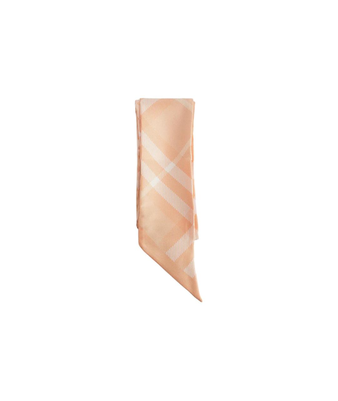 BURBERRY Оранжевый шелковый шарф, фото 4
