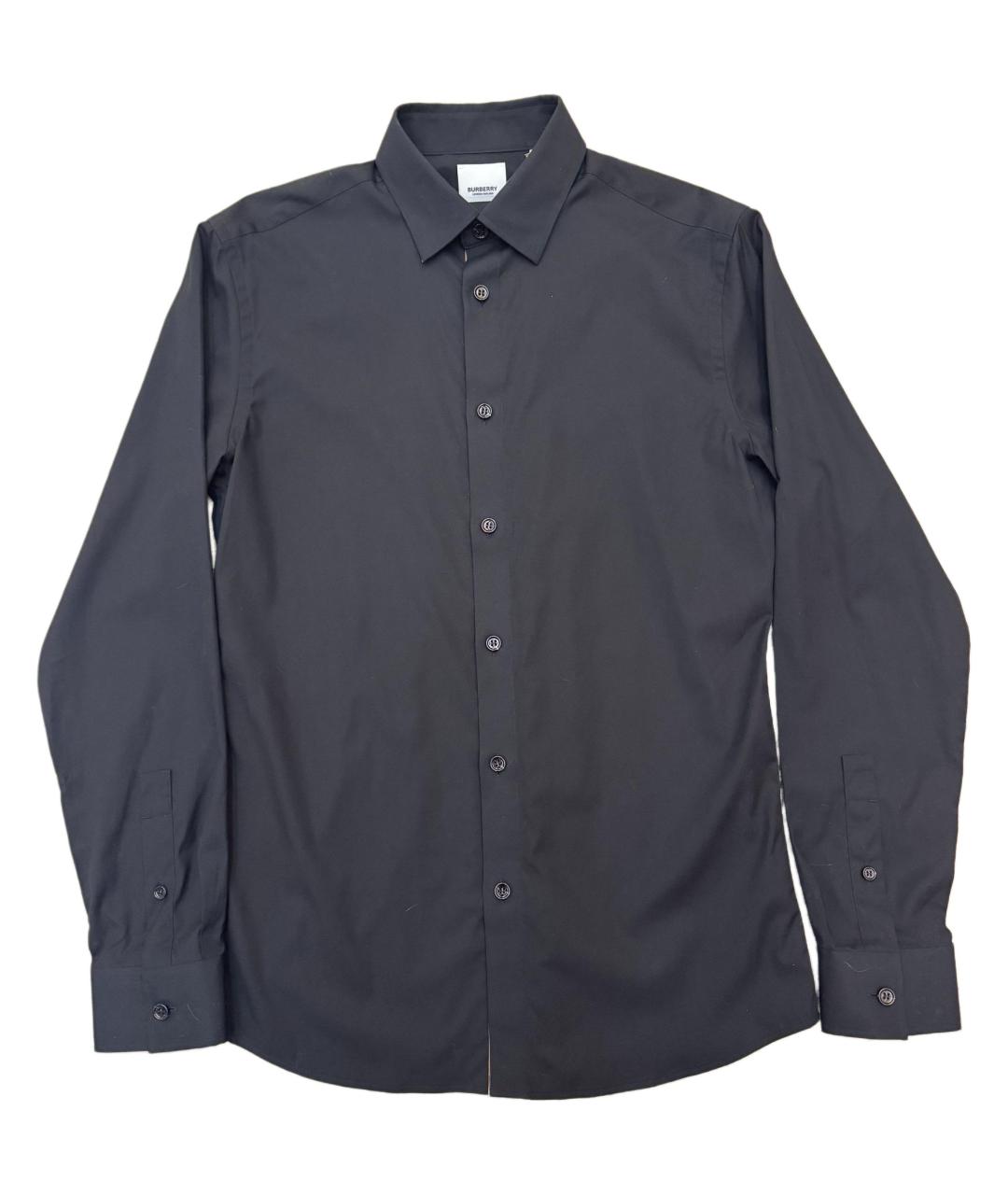 BURBERRY Черная хлопковая классическая рубашка, фото 2