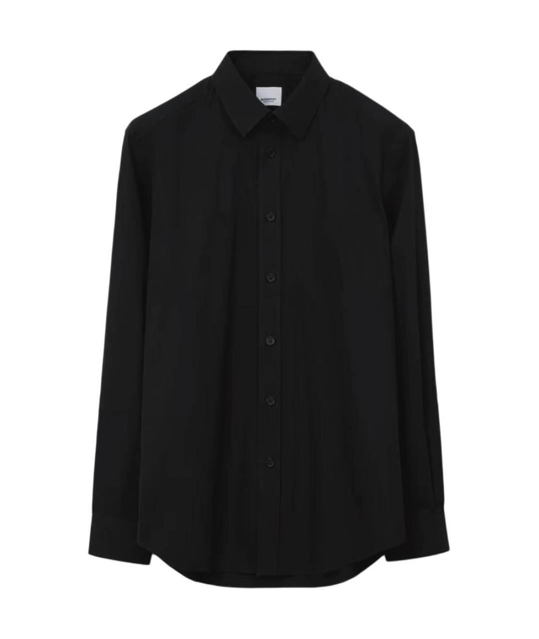 BURBERRY Черная хлопковая классическая рубашка, фото 1