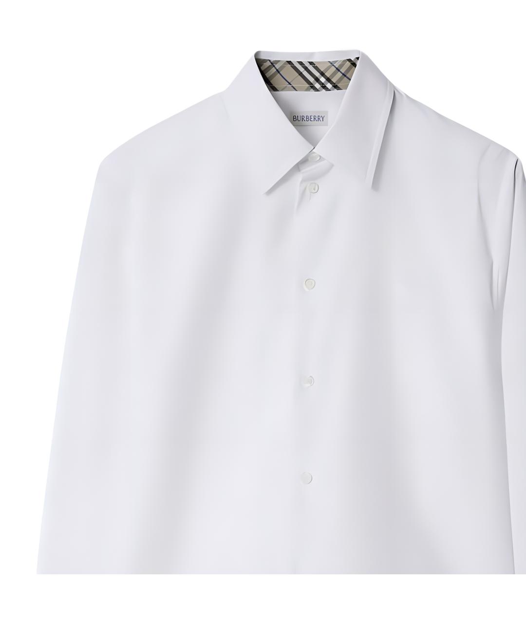 BURBERRY Белая хлопковая классическая рубашка, фото 2