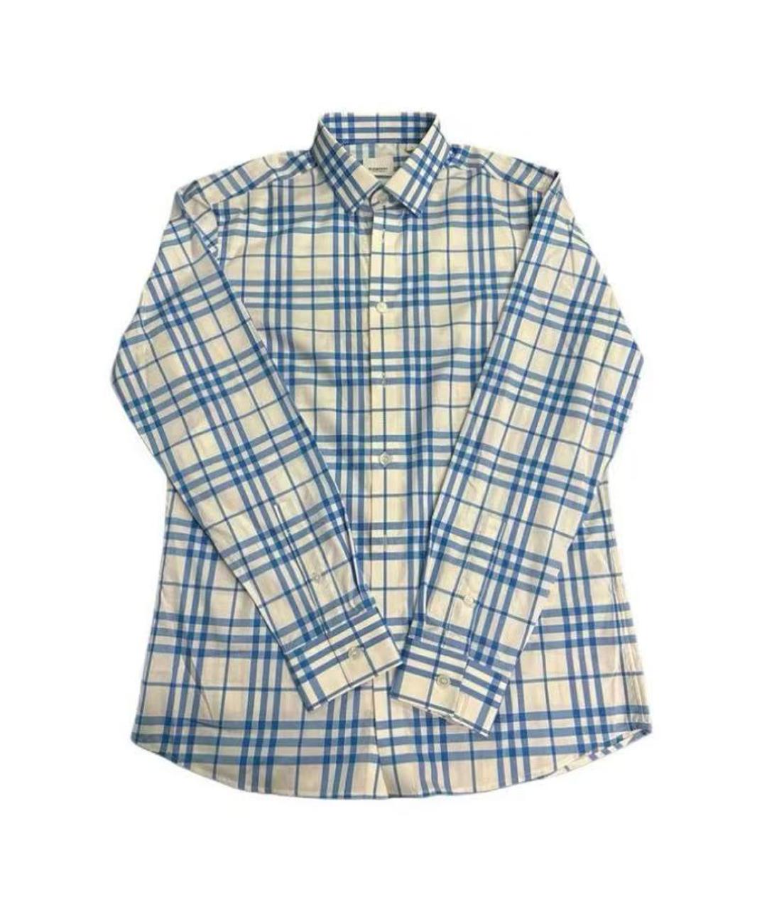 BURBERRY Синяя хлопковая кэжуал рубашка, фото 1