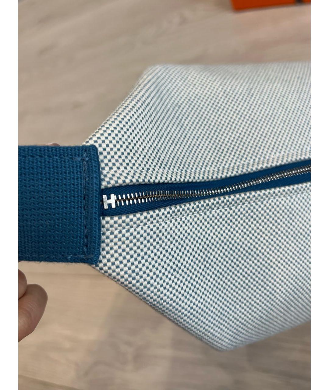 HERMES Серая тканевая косметичка, фото 7