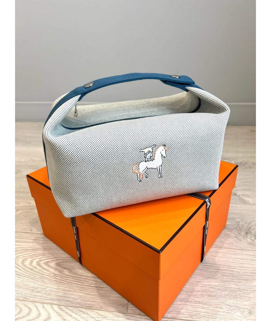 HERMES Серая косметичка, фото 7