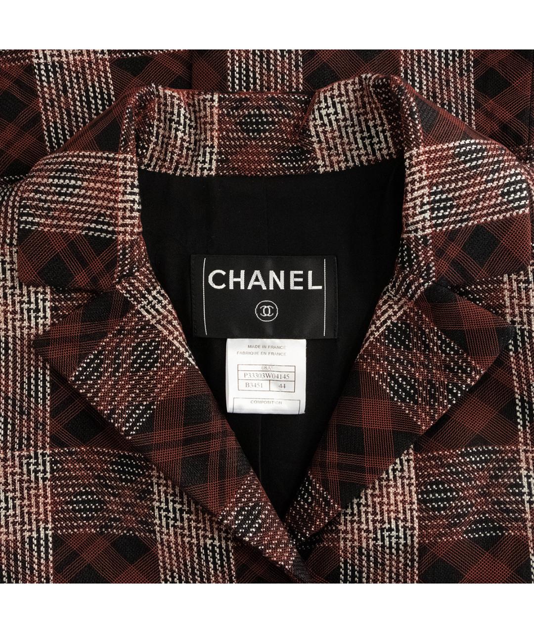 CHANEL Бордовый вискозный жакет/пиджак, фото 3