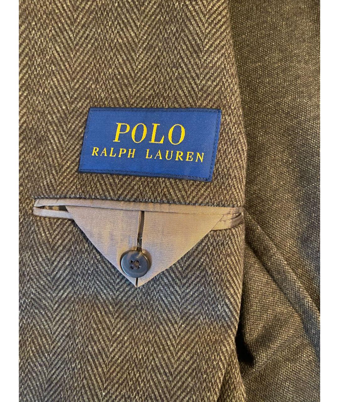 POLO RALPH LAUREN Коричневый шерстяной пиджак, фото 4