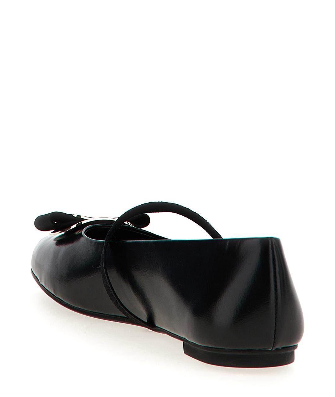 FERRAGAMO Черные кожаные балетки, фото 3