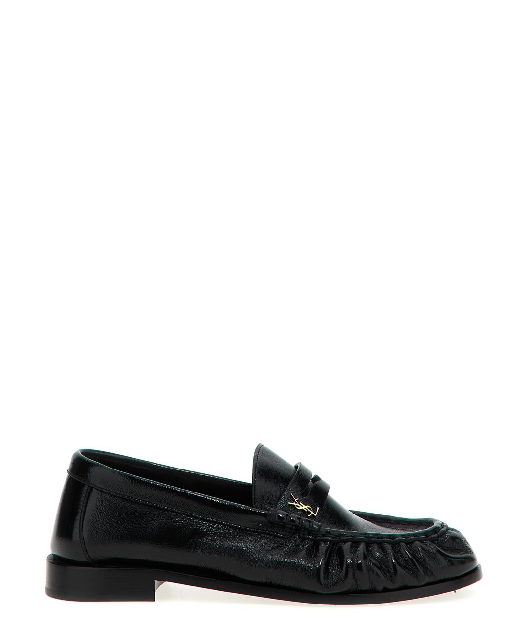 SAINT LAURENT Черные кожаные лоферы, фото 1
