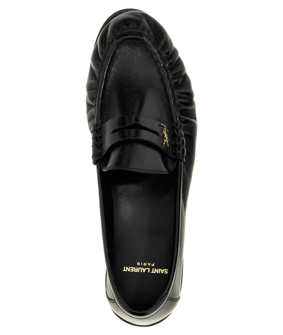 SAINT LAURENT Черные кожаные лоферы, фото 4