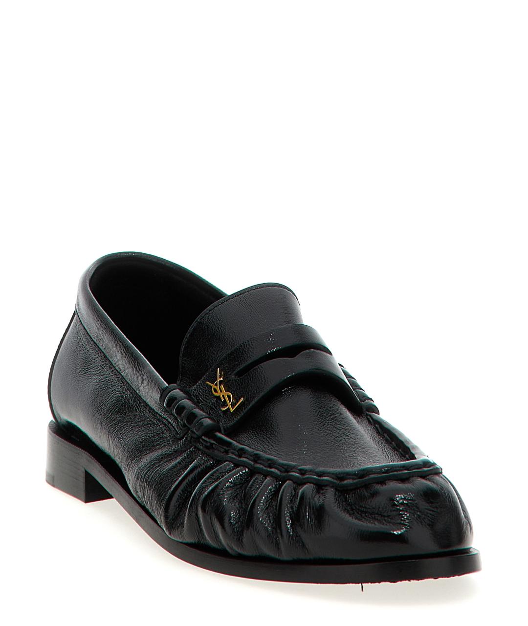 SAINT LAURENT Черные кожаные лоферы, фото 2