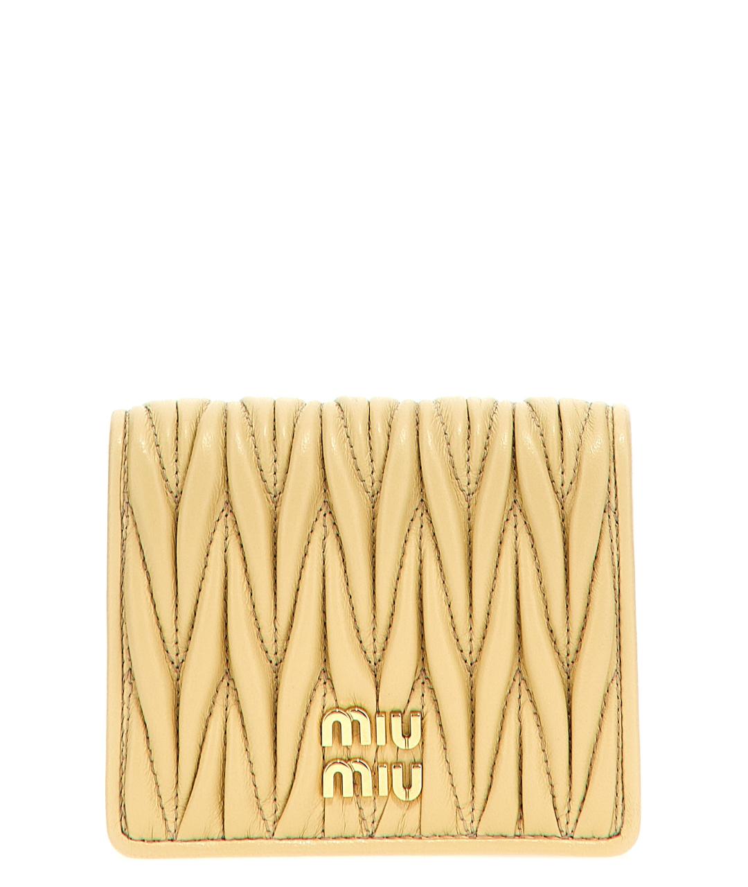 MIU MIU Бежевый кожаный кошелек, фото 1